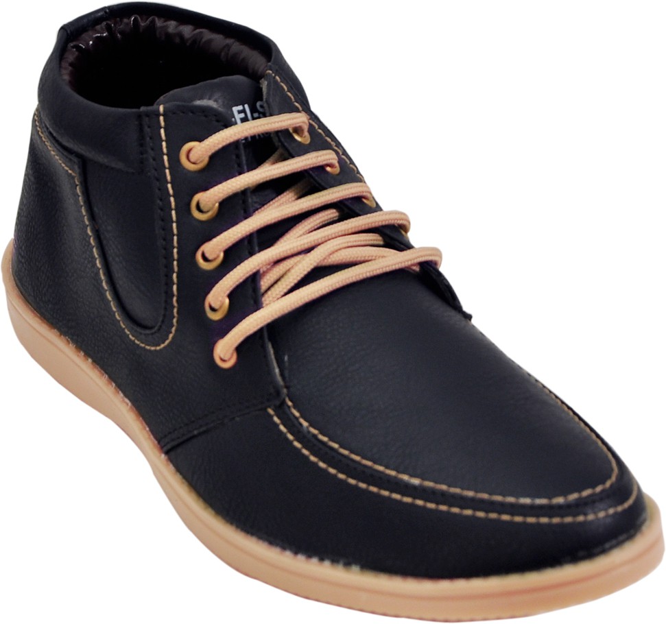 Adjoin Steps Lace Up Casual Shoes(Black)