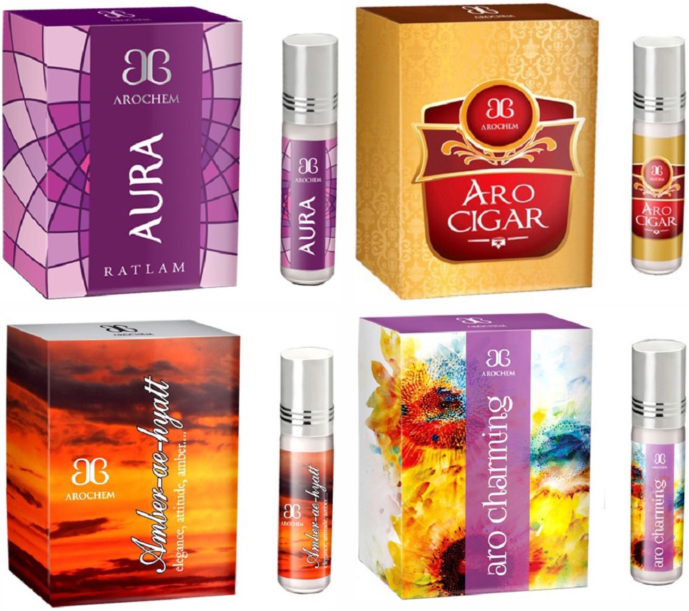 Arochem Amber ae hyatt Aro Charming Aro cigar Aura Combo Floral Attar(White Lotus)