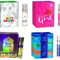 Arochem Butt Mogra Charming Girl Blue star Mushk Ae Bahar Combo Floral Attar(Amber)