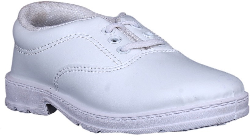 Dynamic Boys School Shoes White 2001 Lace Up Shoes