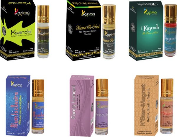 Kazima Fancy Fragrance Unisex Attar Perfume combo (6 Pcs Pack of 8ML Roll On) Free From Alcohol Floral Attar(Floral)
