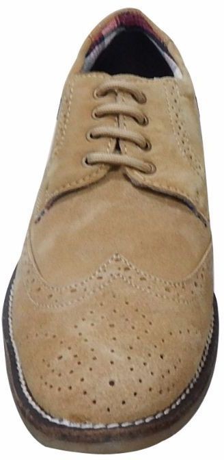 M-Toes M Toes Men Camel Brogue Leather Shoes Corporate Casuals(Camel)