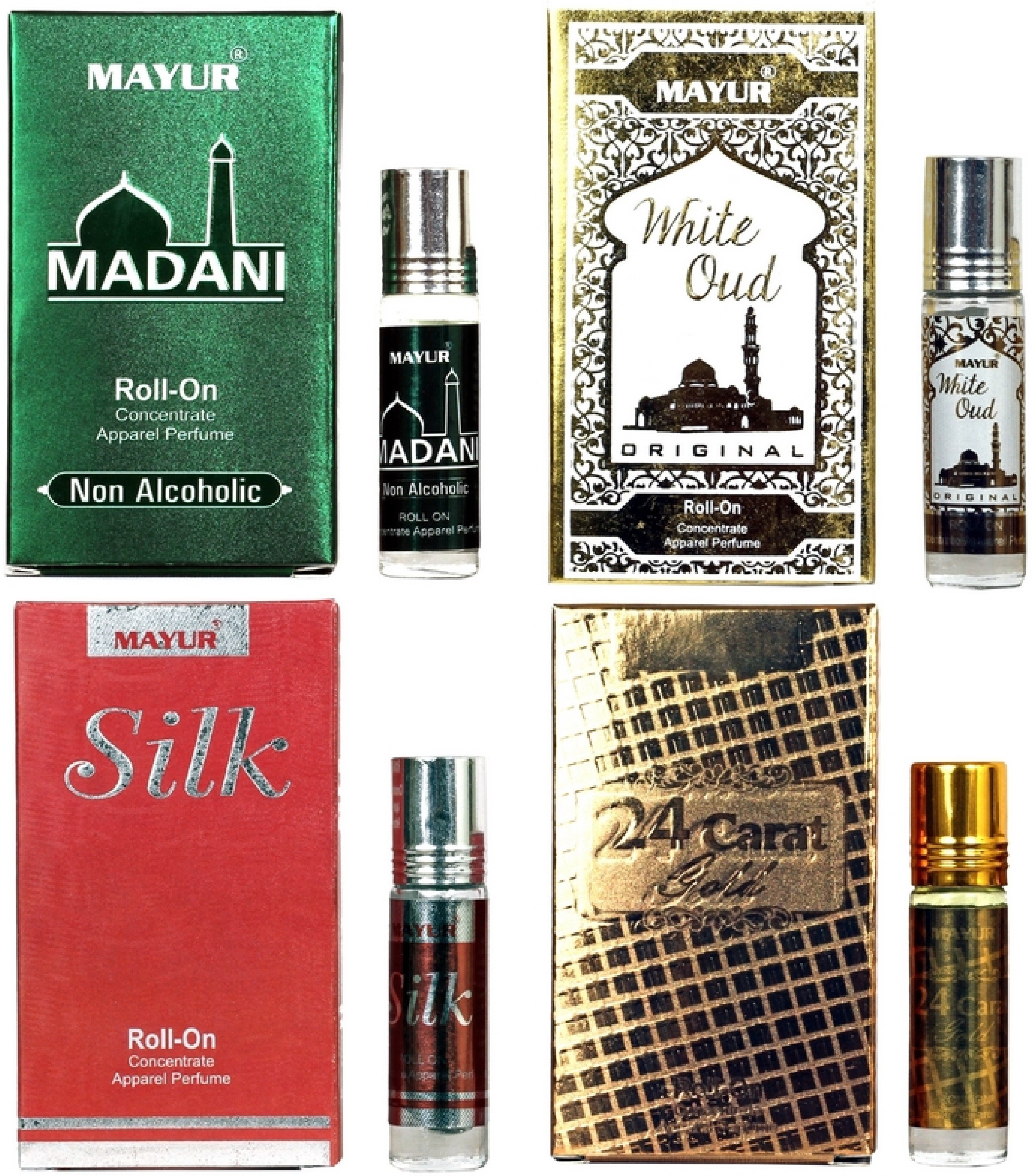 Mayur Diffrent Arabian fragrance(4pcs ) Floral Attar(Islamic Bakhur)