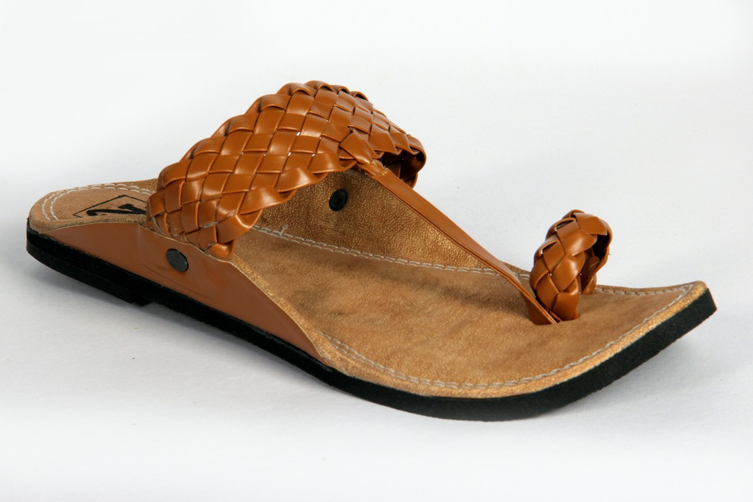 Panahi Brown Colour Synthetic Leather Men Ethnic Wear Slip On Kolhapuris Party Wear