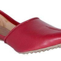 Panahi Red Synthetic Leather Slip On Jutis Casuals