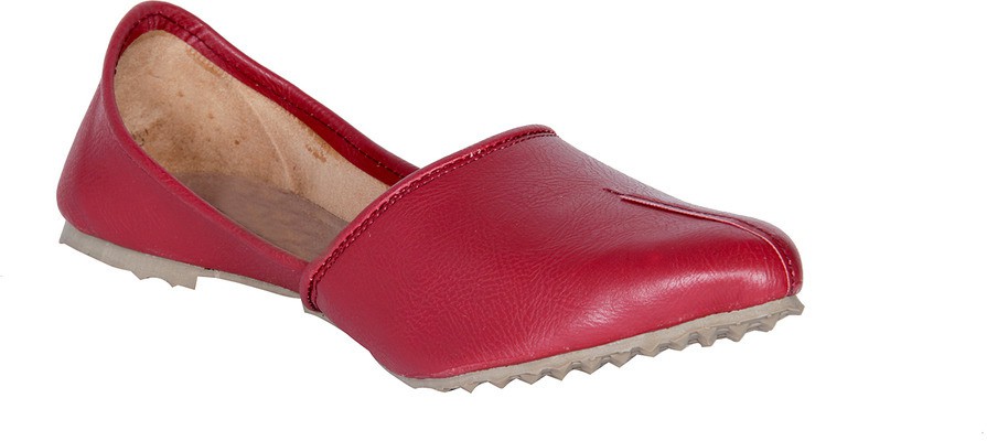 Panahi Red Synthetic Leather Slip On Jutis Casuals