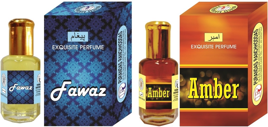 Purandas Ranchhoddas PRS Amber & Fawaz Attar 6ml Each Herbal Attar(Amber)