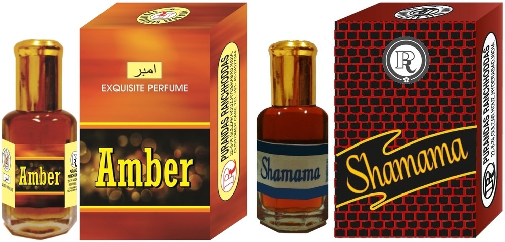 Purandas Ranchhoddas PRS Amber & Shamama 6ml Each Herbal Attar(Amber)