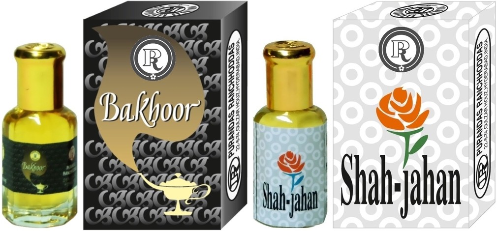 Purandas Ranchhoddas PRS Bakhoor & Shah-Jahan 6ml Each Herbal Attar(Bakul)