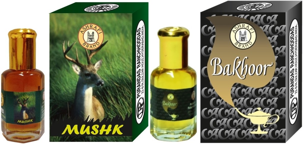 Purandas Ranchhoddas PRS Mushk & Bakhoor Attar 6ml Each Herbal Attar(Musk)