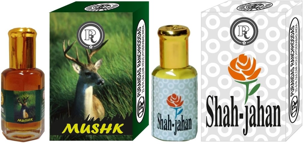 Purandas Ranchhoddas PRS Mushk & Shah-Jahan 6ml Each Herbal Attar(Musk)