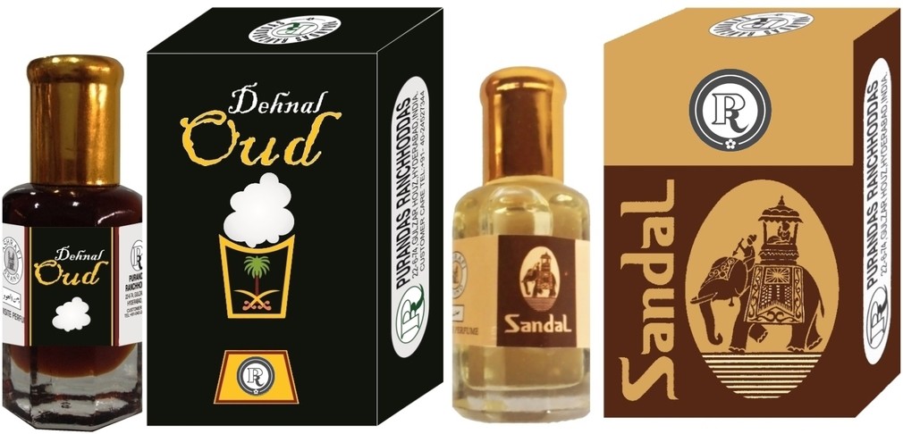 Purandas Ranchhoddas PRS Sandal & Dehnal-Oud 6ml Each Herbal Attar(Dehn el oud)