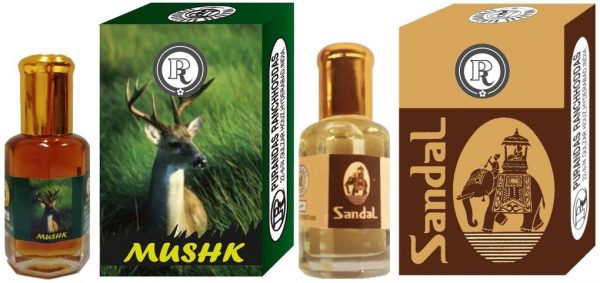 Purandas Ranchhoddas PRS Sandal & Mushk 6ml Each Herbal Attar(Musk)